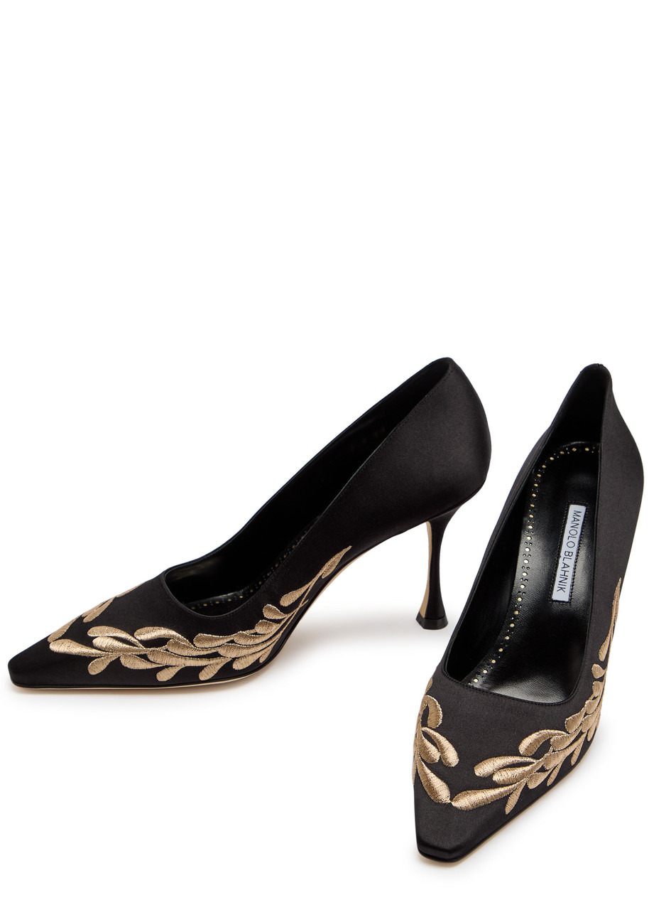 Manolo Blahnik Rabata 90 Embroidered Satin Pumps - 3