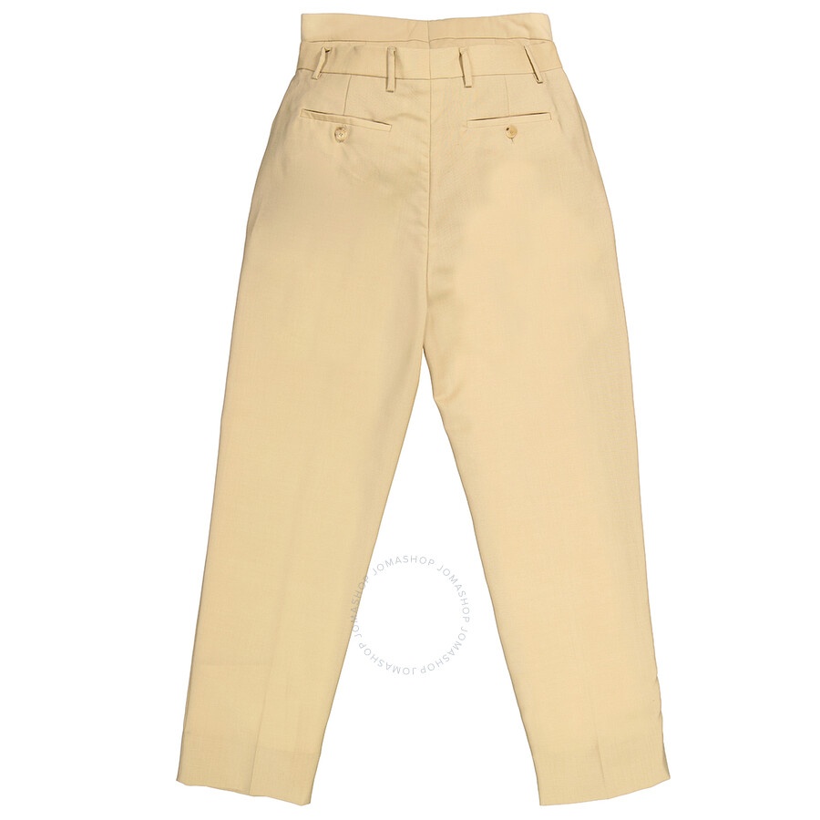 Burberry Runway Ladies Beige Trousers With Double Waist - 2