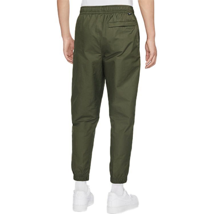 Men's Nike Solid Color Straight Bundle Feet Long Pants/Trousers Sports Pants/Trousers/Joggers Olive  - 5