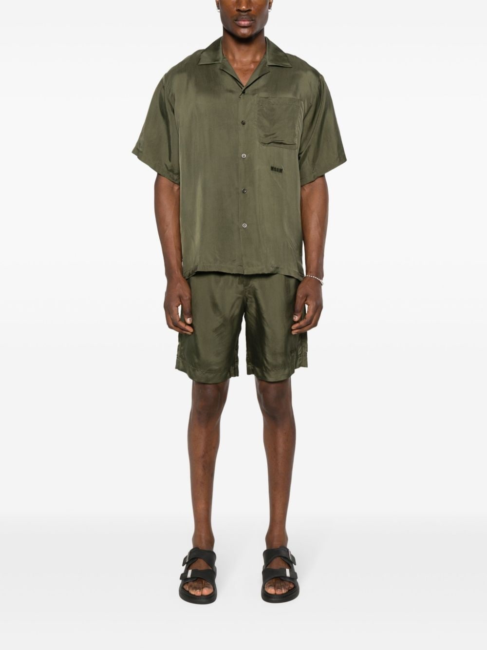embroidered-logo track shorts - 2