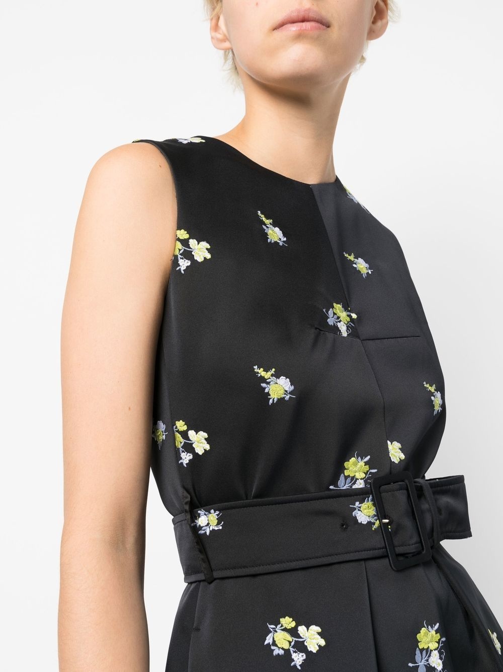 embroidered sleeveless mini dress - 5