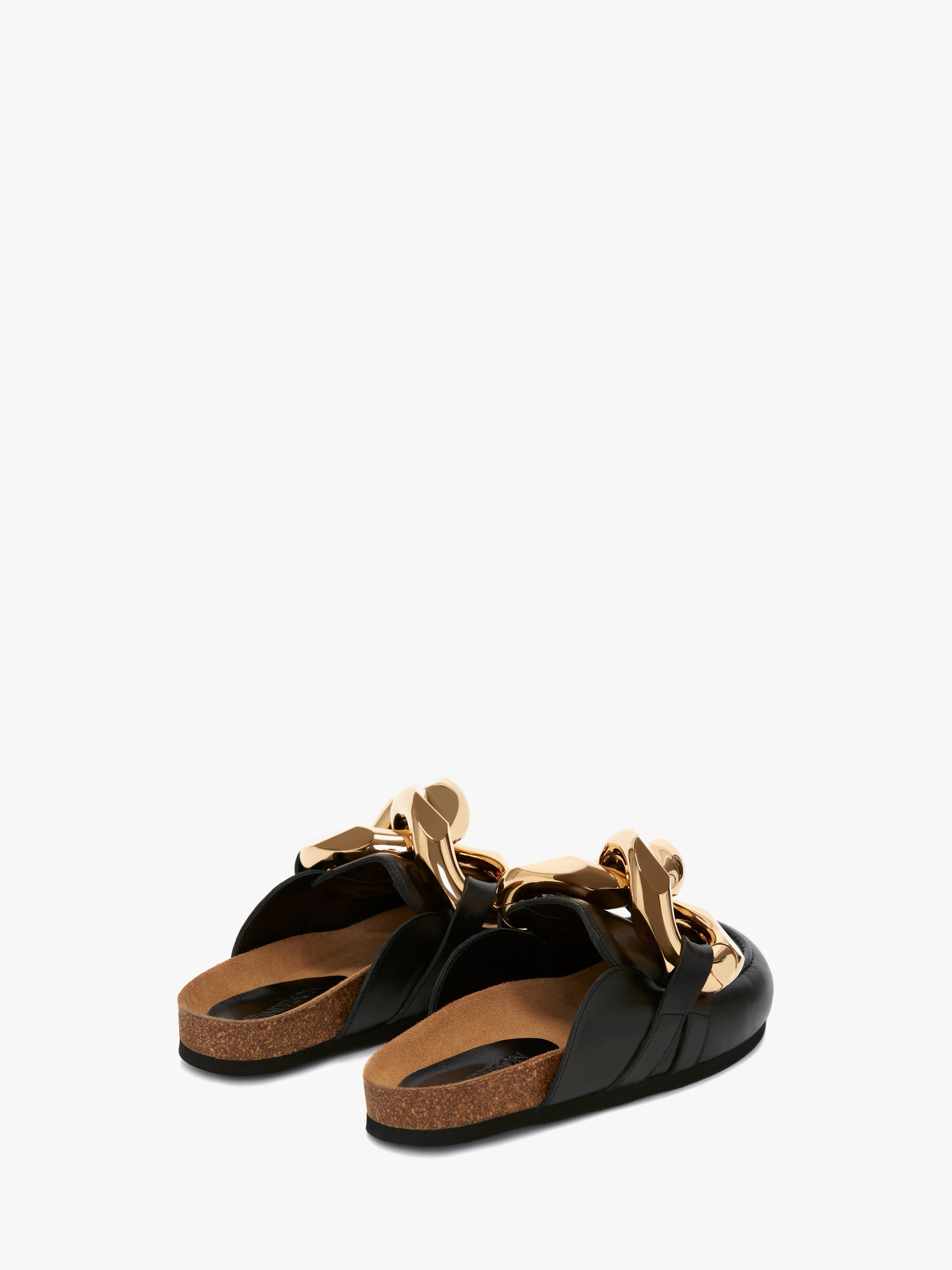 CHAIN LOAFER LEATHER MULES - 3