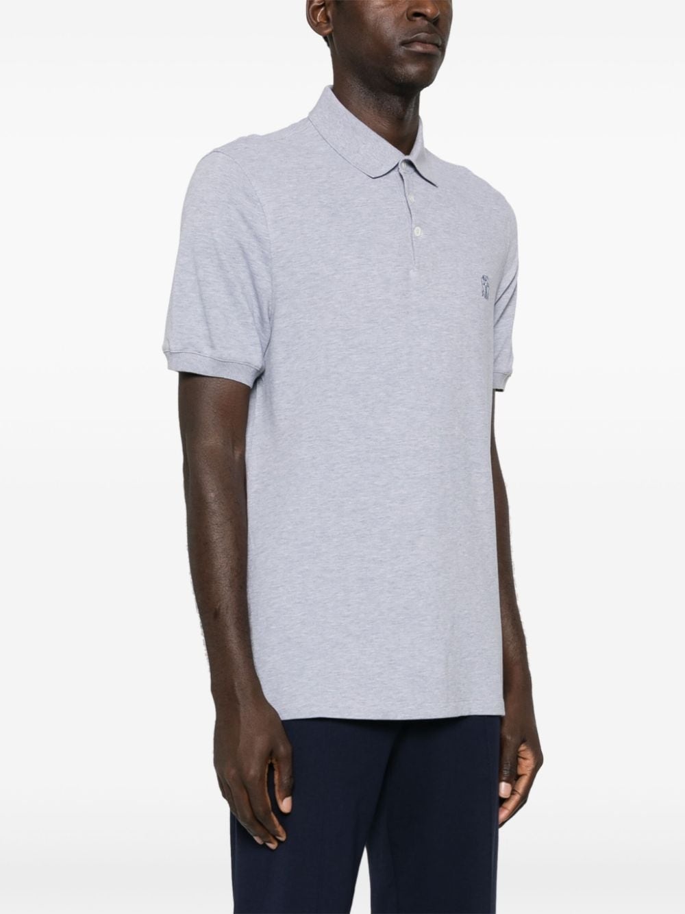 logo-print cotton polo shirt - 3