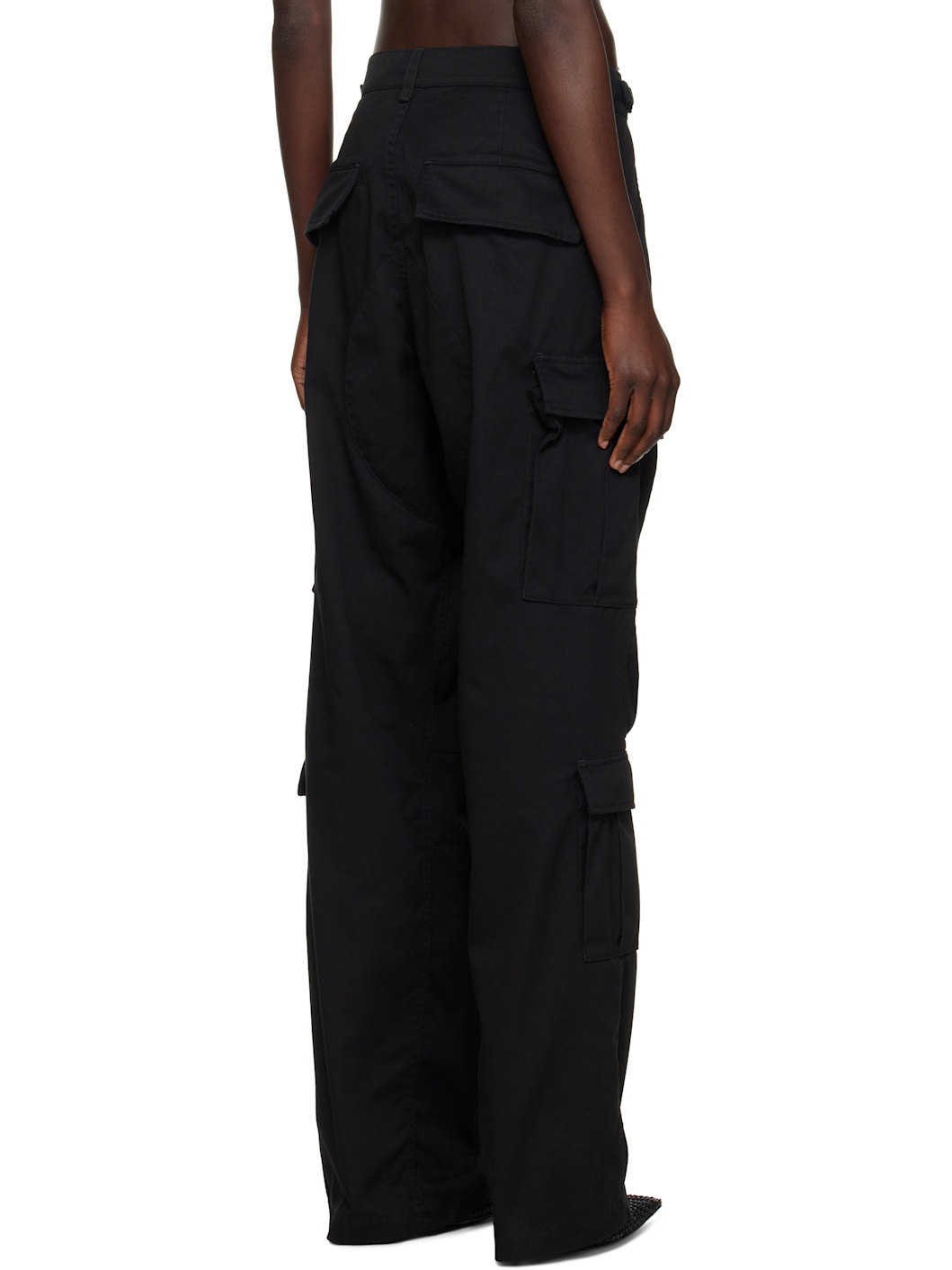 Black Regular Fit Cargo Pants - 3