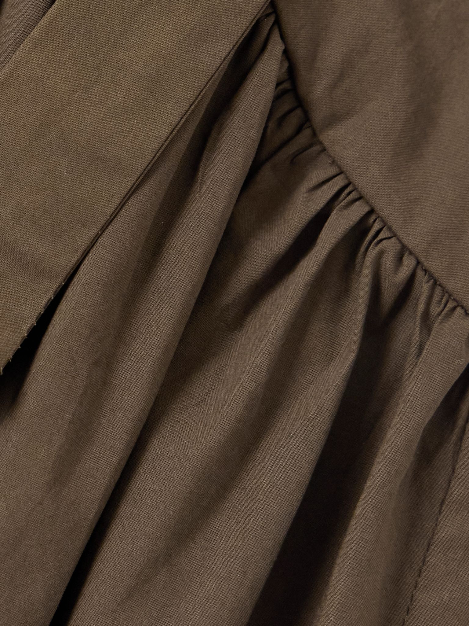 Justice bow-detailed gathered cotton midi skirt Brown - 5