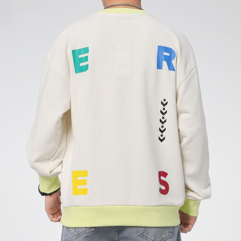 Converse Sports Contrast Letter Print Crew Neck Sweatshirt 'White' 10022414-A02 - 4