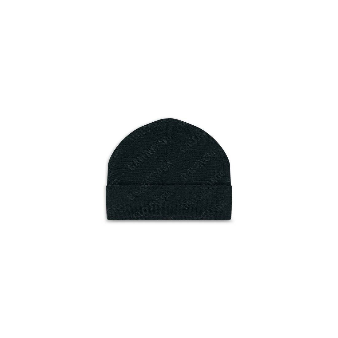 Mini Allover Logo Beanie in Black - 1