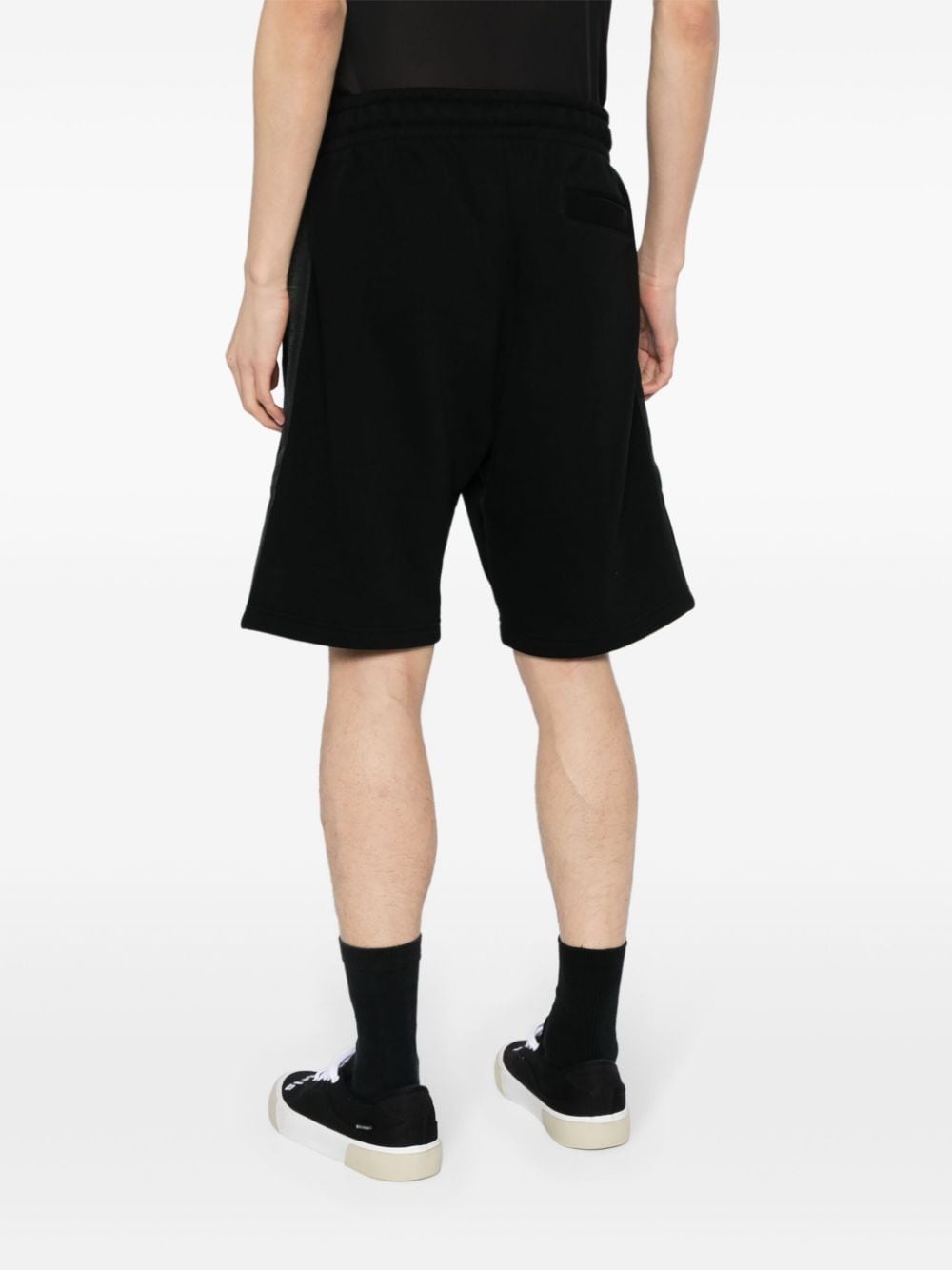 logo-tape cotton track shorts - 4