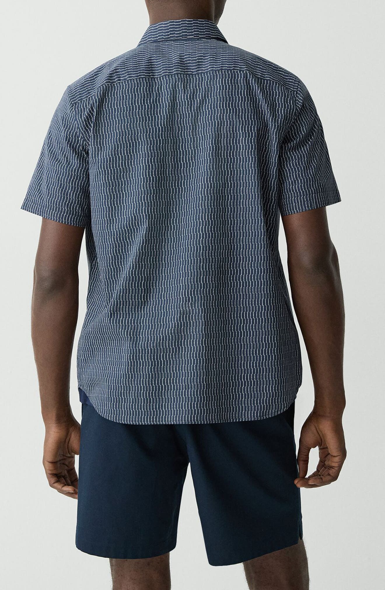 Theory Irving Short Sleeve Button-Up Shirt in Blatic/fog at Nordstrom - 3