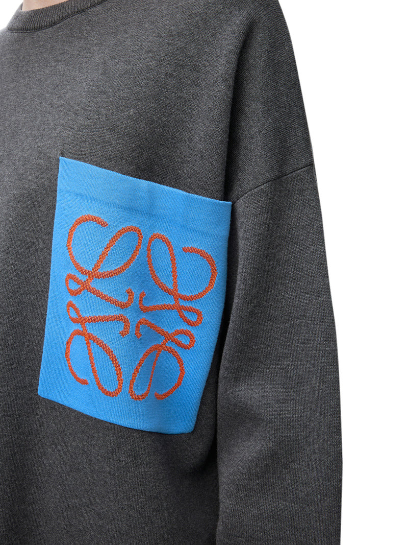 Loewe Men Anagram Cotton Blend Sweater With Pocket - 5