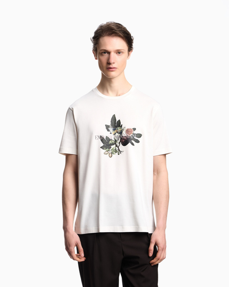 EMPORIO ARMANI ASV JERSEY T-SHIRT WITH GOBLET AND FOLIAGE PRINT outlook