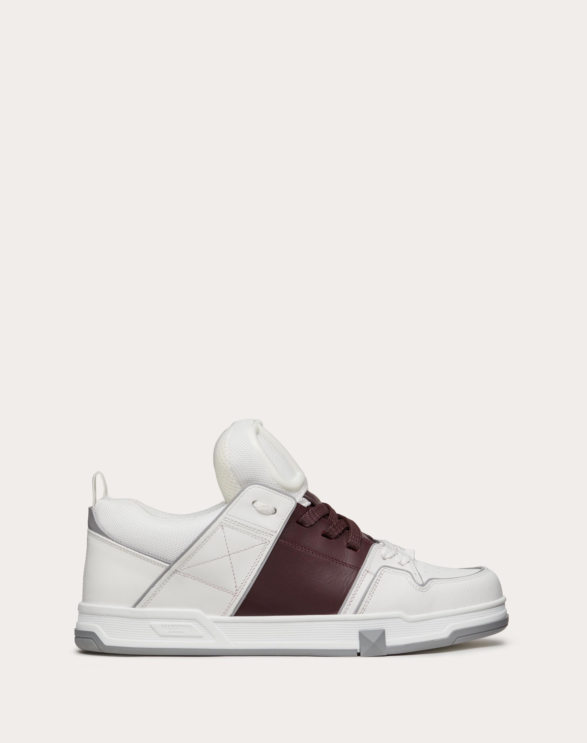 OPEN SKATE CALFSKIN AND FABRIC SNEAKER - 1