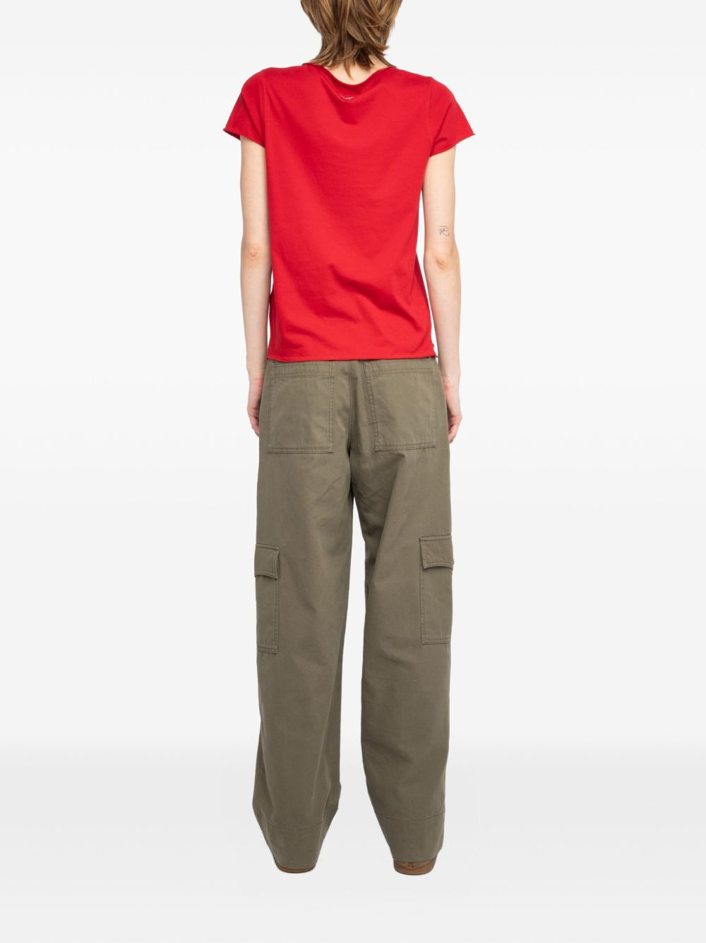 button-detail short-sleeve T-shirt - 3