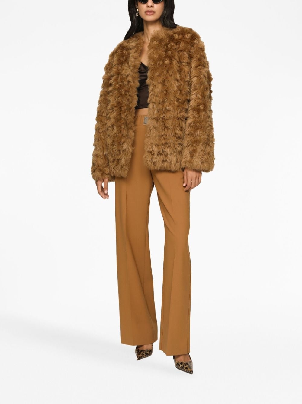 logo-plaque straight-leg trousers - 3