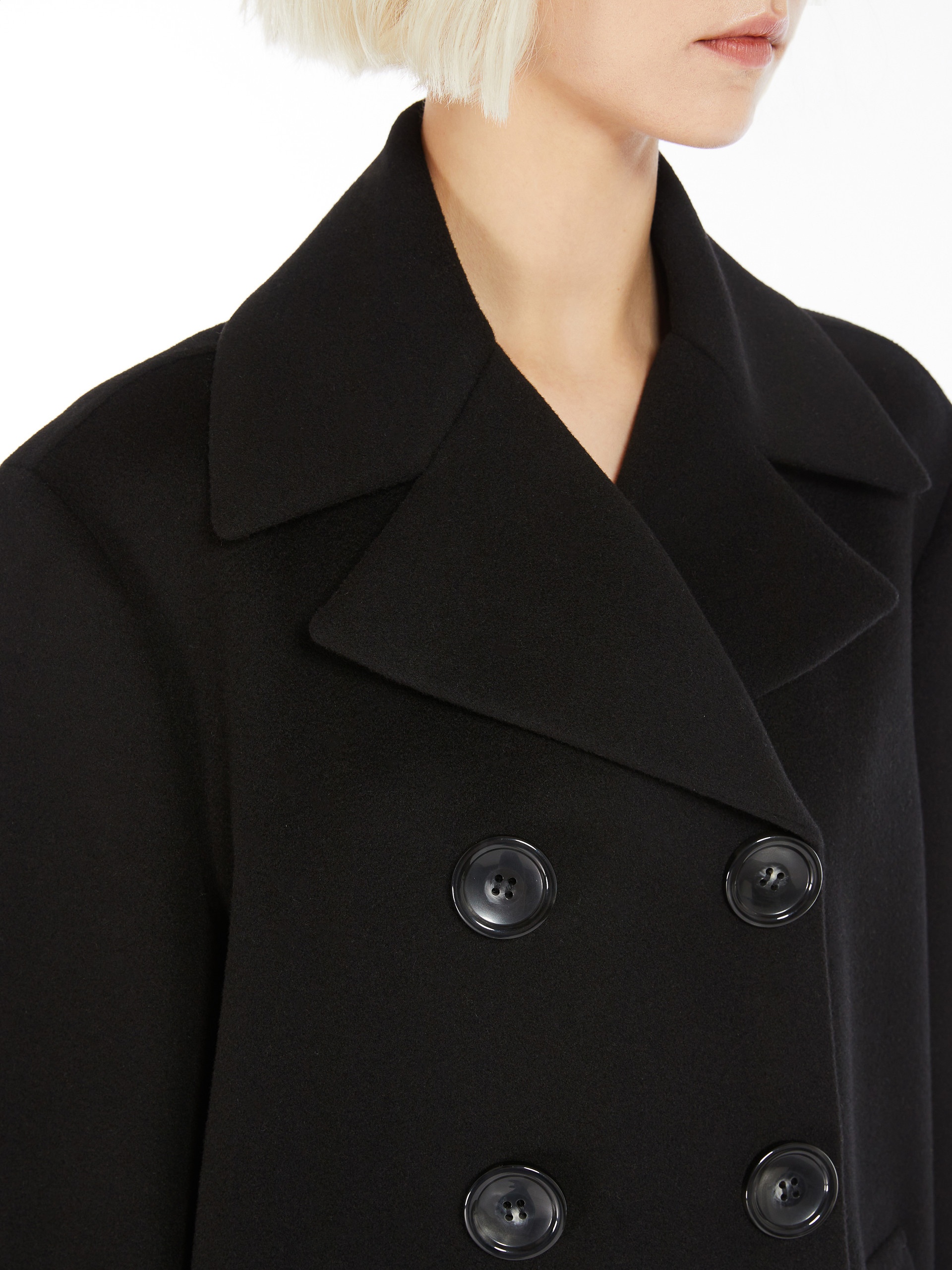 LIVORNO Cocoon-fit double-breasted pea coat - 5