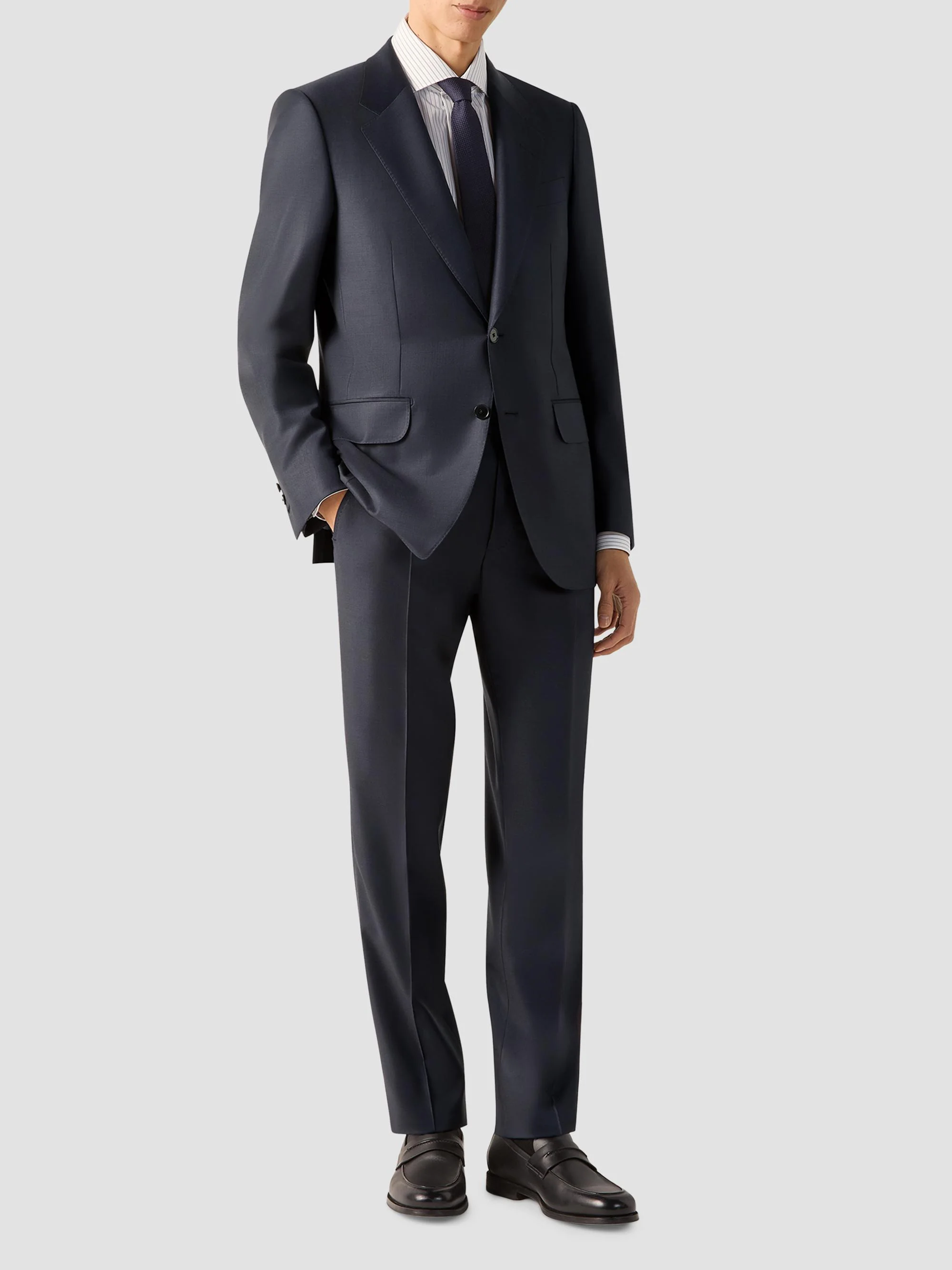 Men's Trofeo Selection Wool Suit - Dark Blue - 1