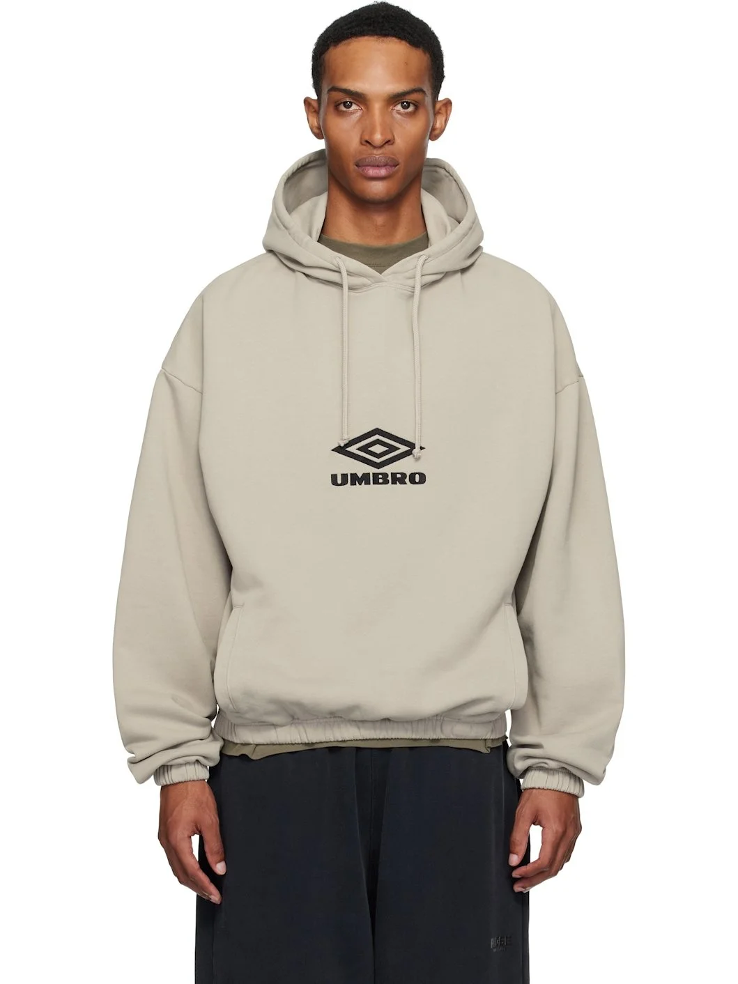 Taupe OG Logo Mask Hoodie - 1