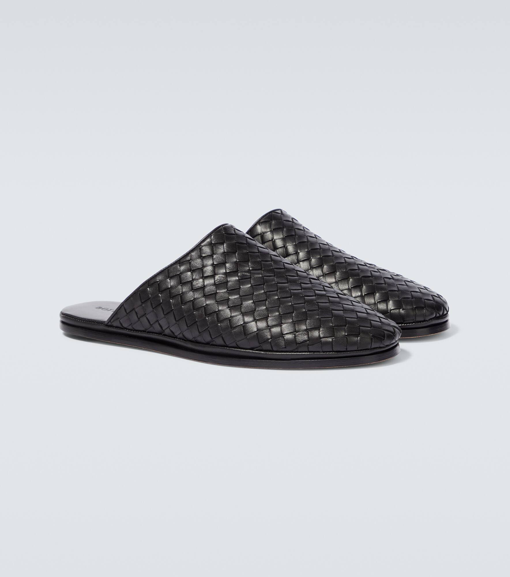 Intrecciato leather slippers - 5