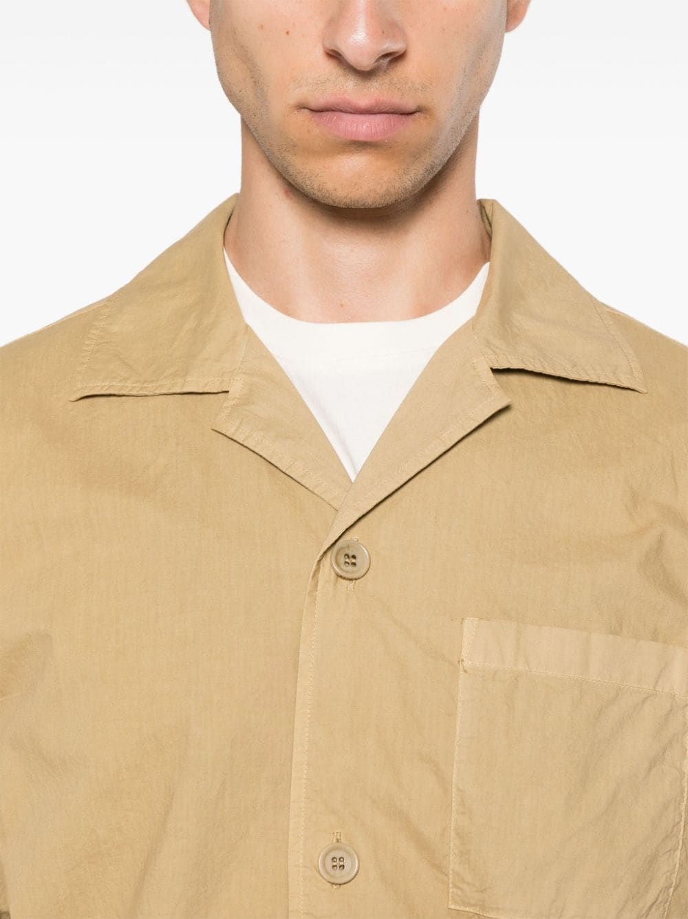 camp-collar cotton shirt - 5