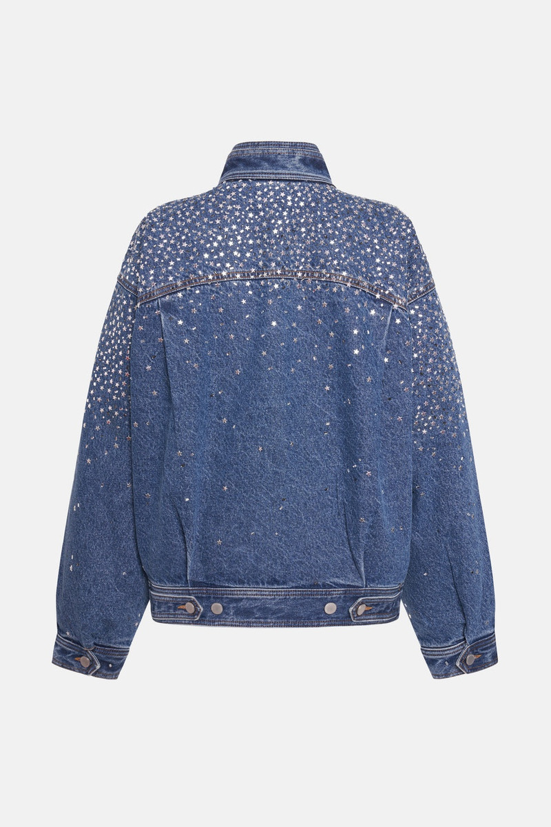 Alessandra Rich DENIM BOMBER WITH HOTFIX outlook