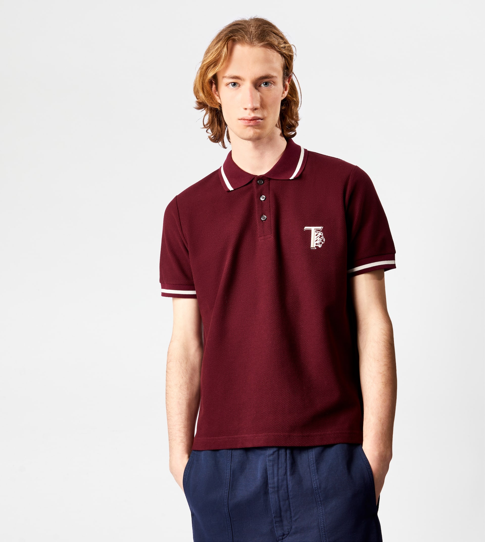 POLO SHIRT IN PIQUET - BURGUNDY - 3