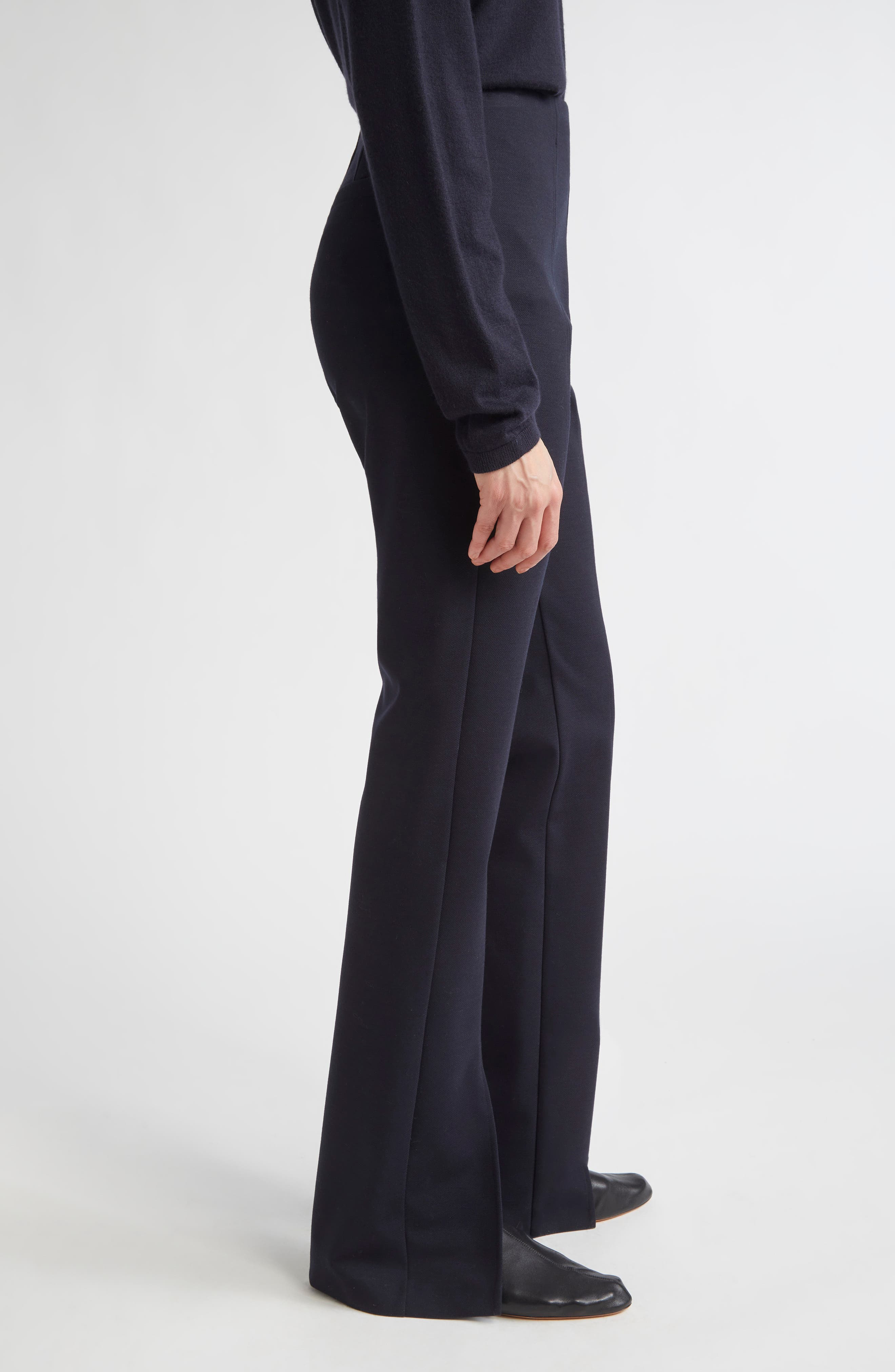 Max Mara Nebbia Stretch Virgin Wool & Cotton Jersey Pants in Ultramarine at Nordstrom - 4