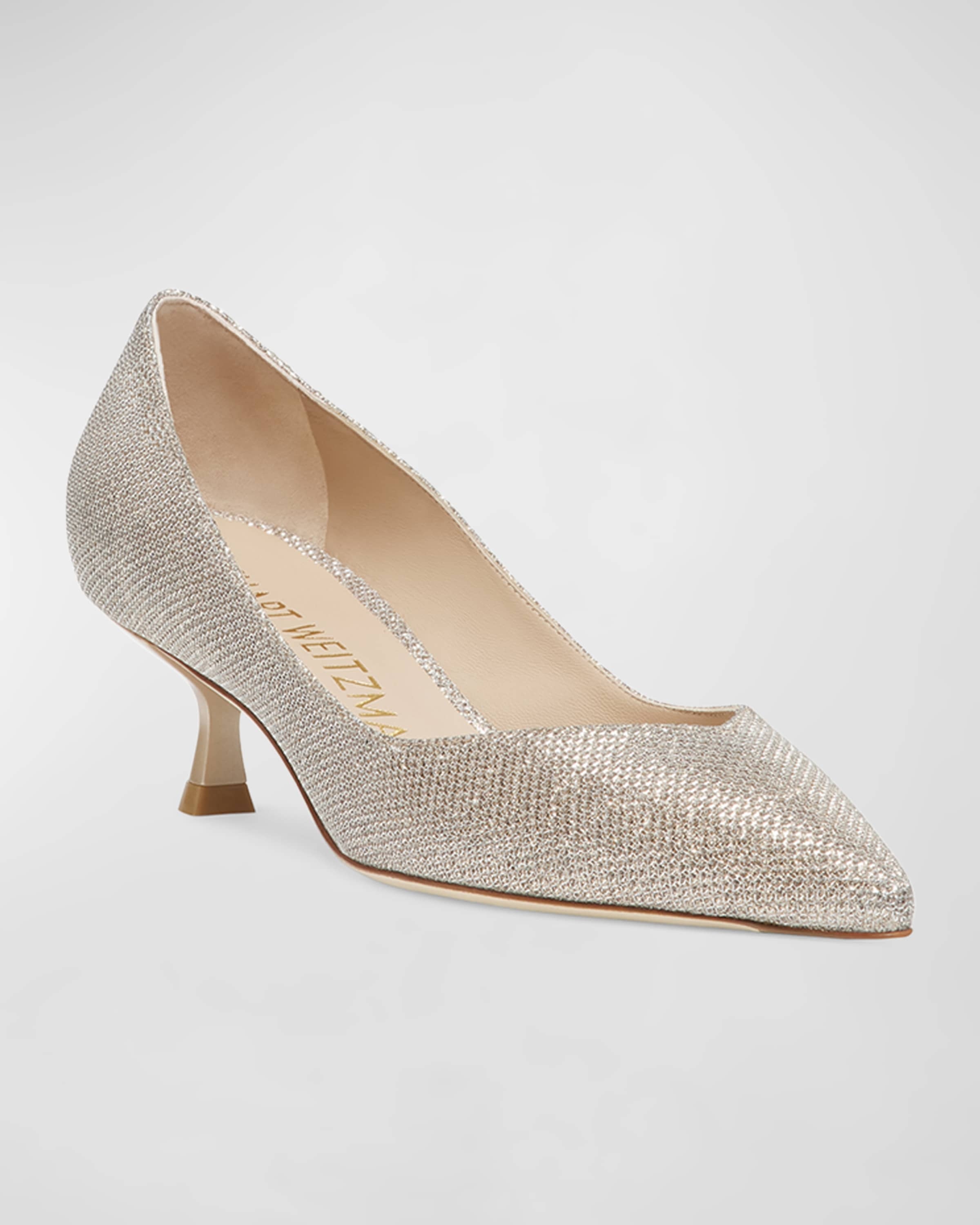 Eva Metallic Kitten-Heel Pumps - 3