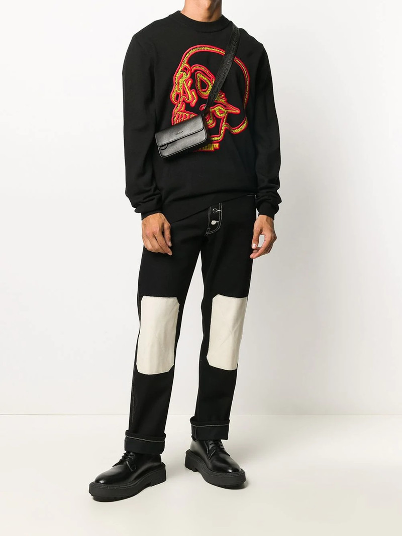 PHILIPP PLEIN logo skull embroidered sweatshirt outlook