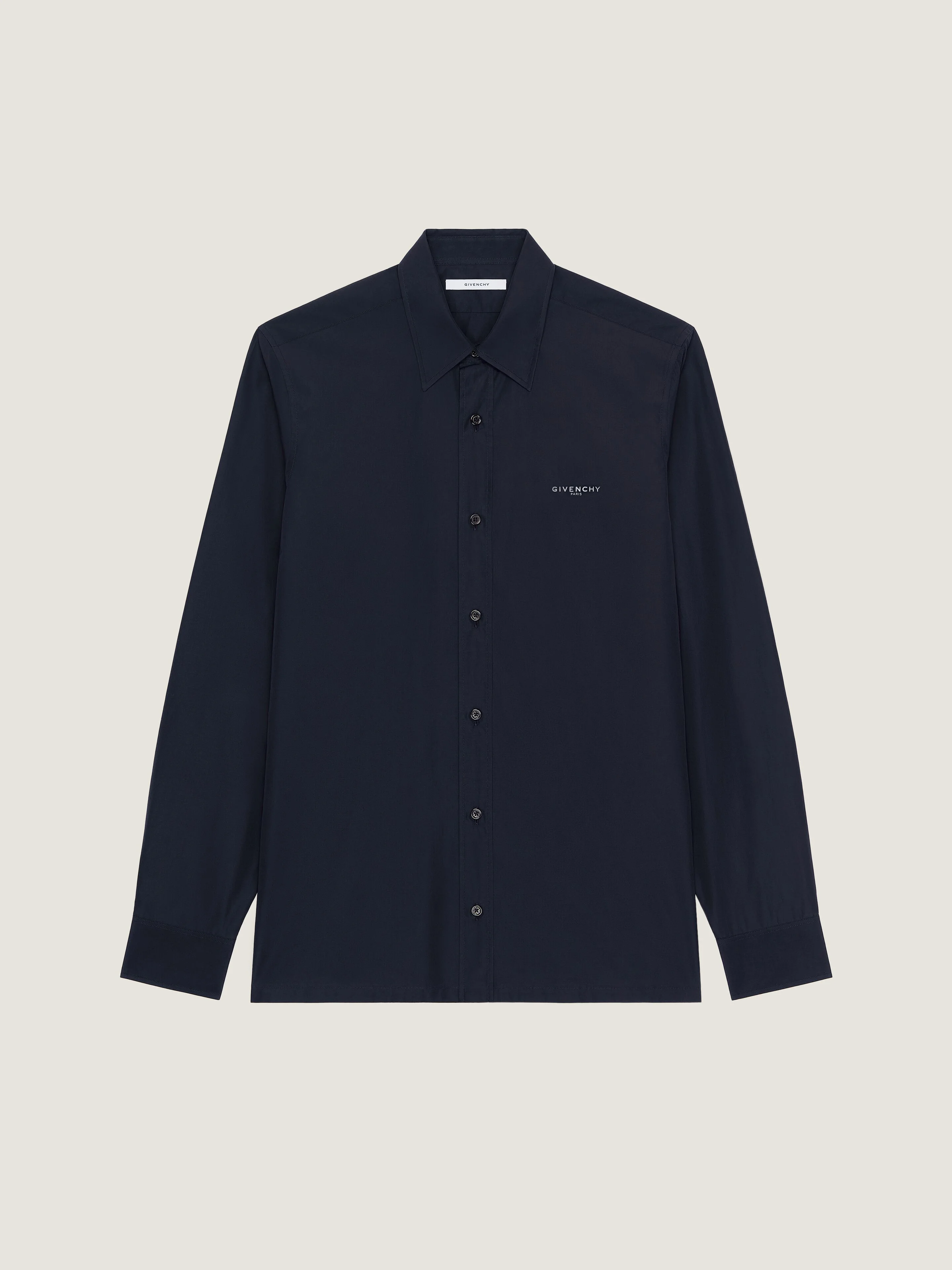 SHIRT IN POPLIN WITH GIVENCHY PARIS CUT-THREAD - 1