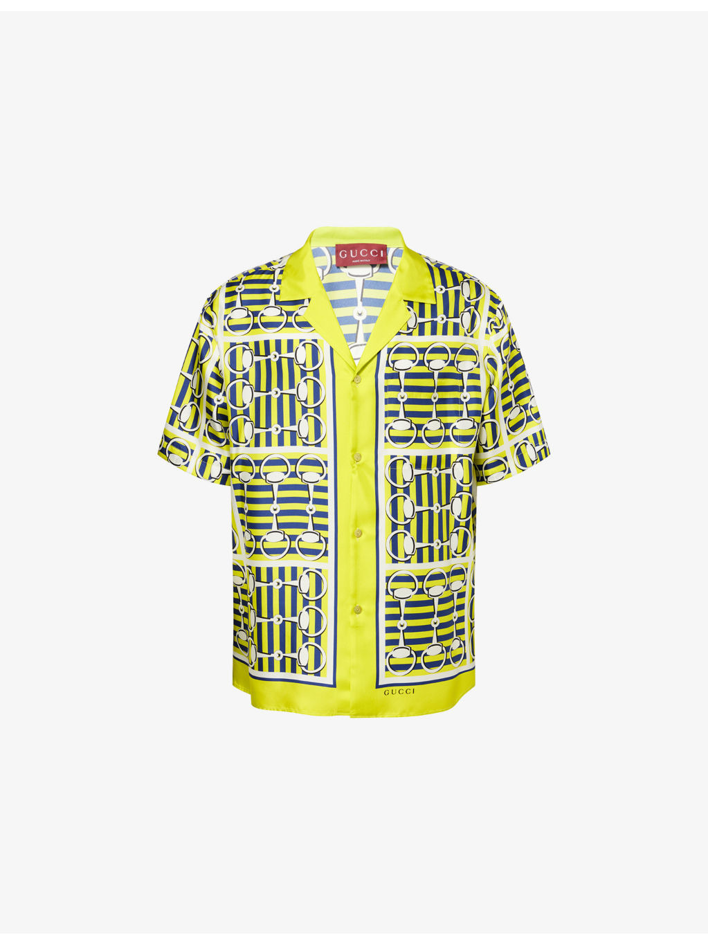 Horsebit Short-Sleeves Silk Shirt - 1