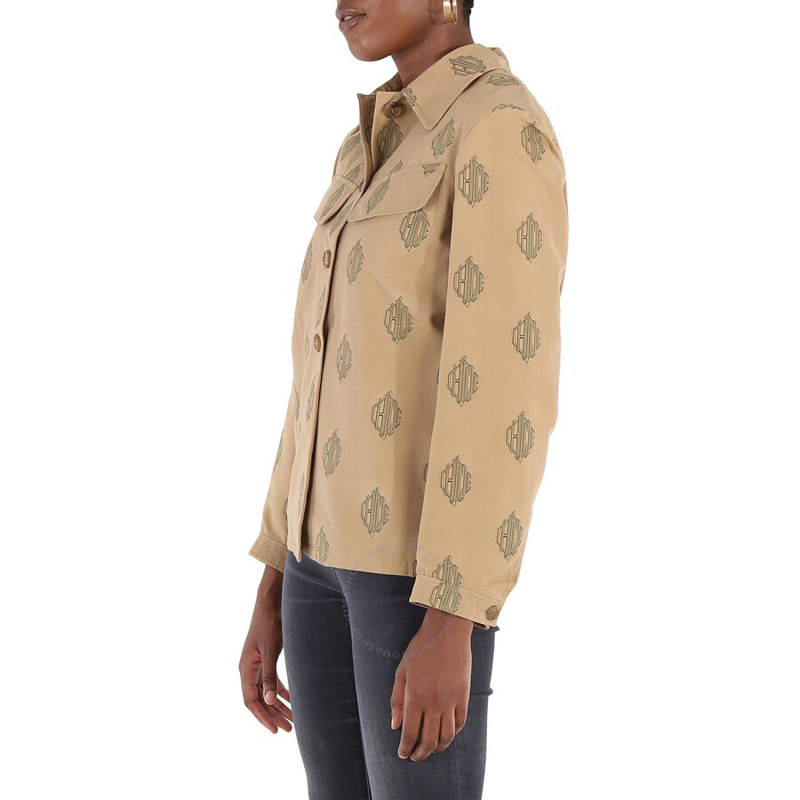 Chloé Chloe Ladies Beige Embroidered Shirt Jacket | jomashop