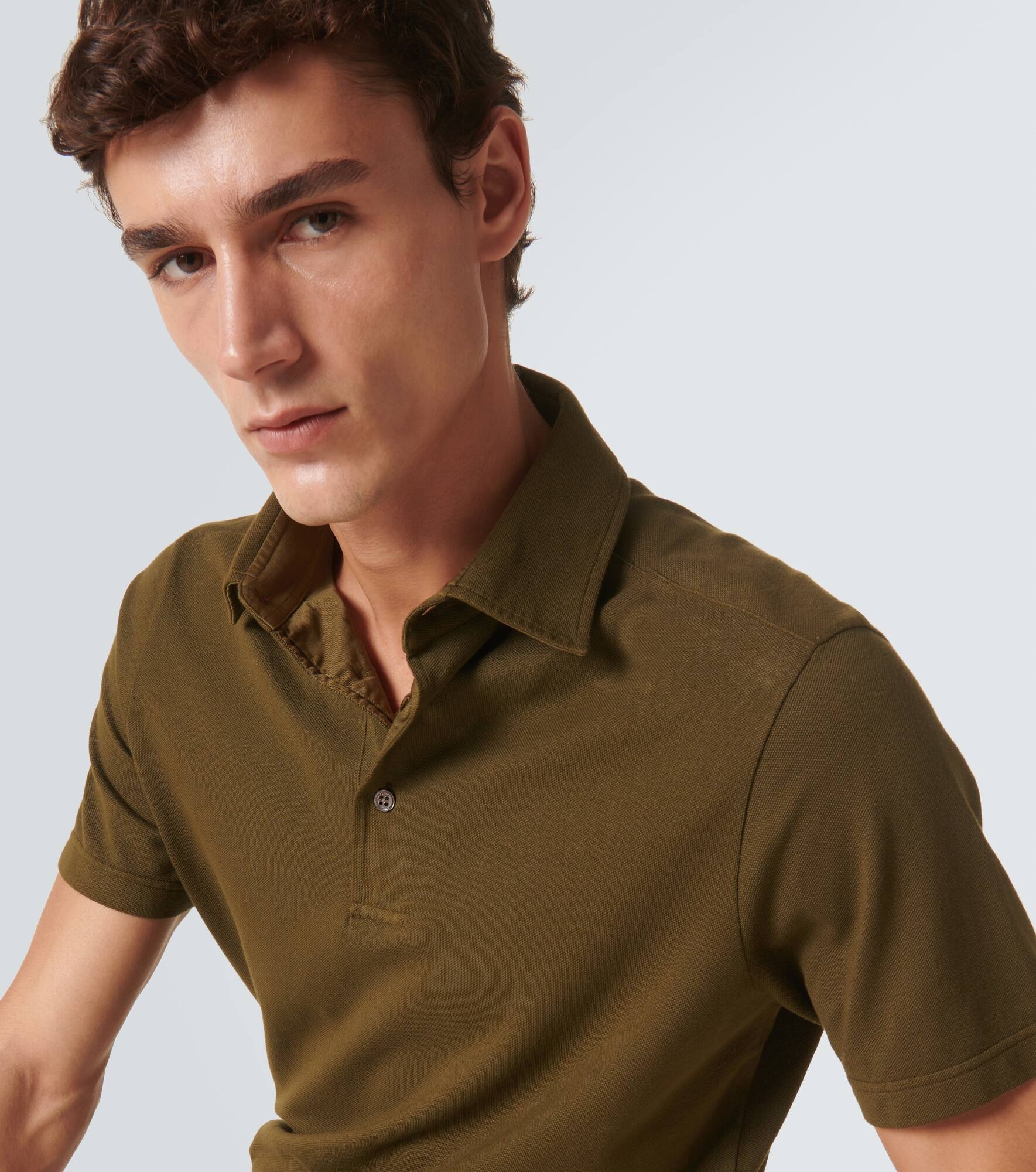 Cotton piqué polo shirt - 5