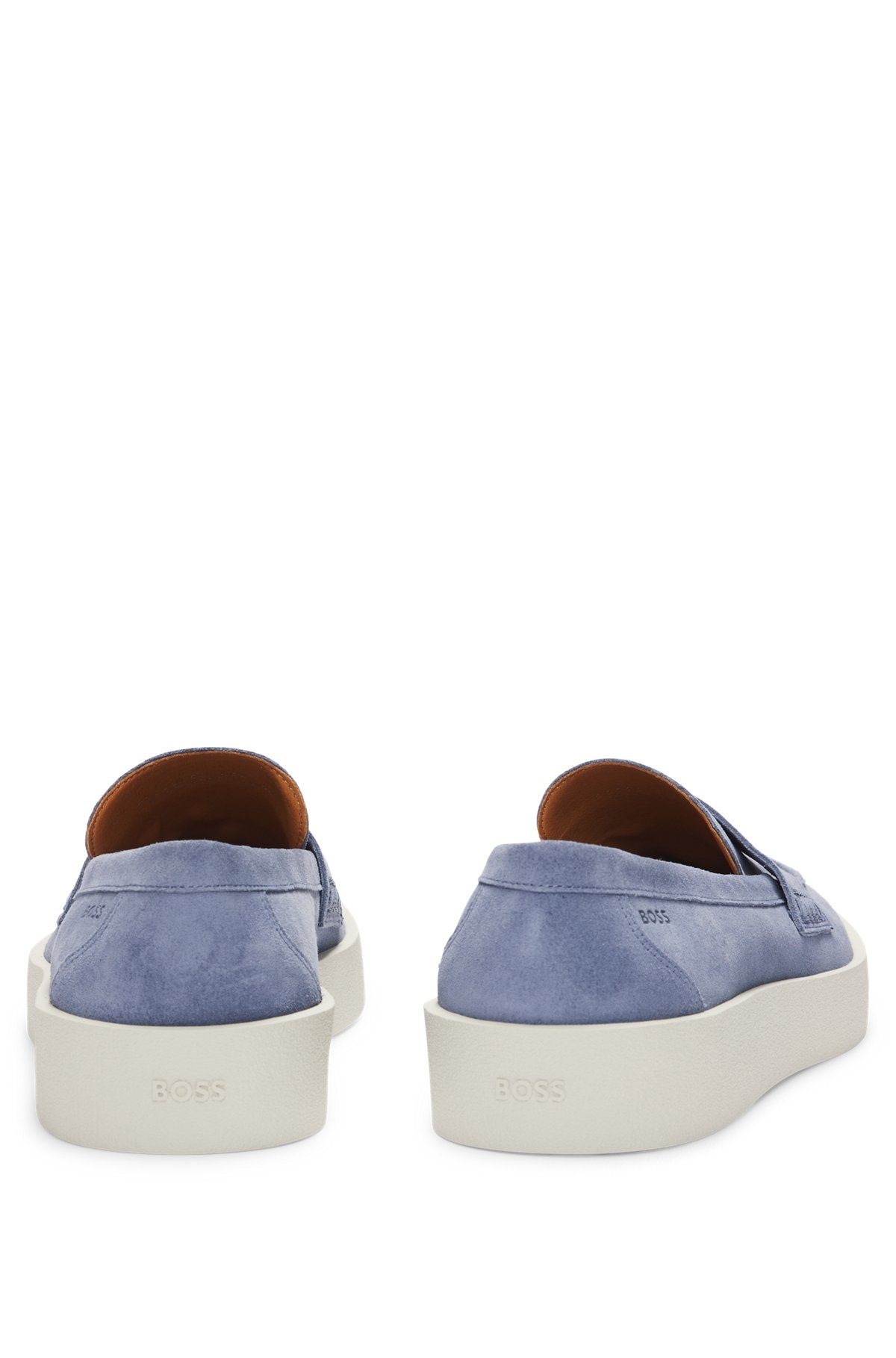 SUEDE PENNY LOAFERS WITH RUBBER SOLE - 5