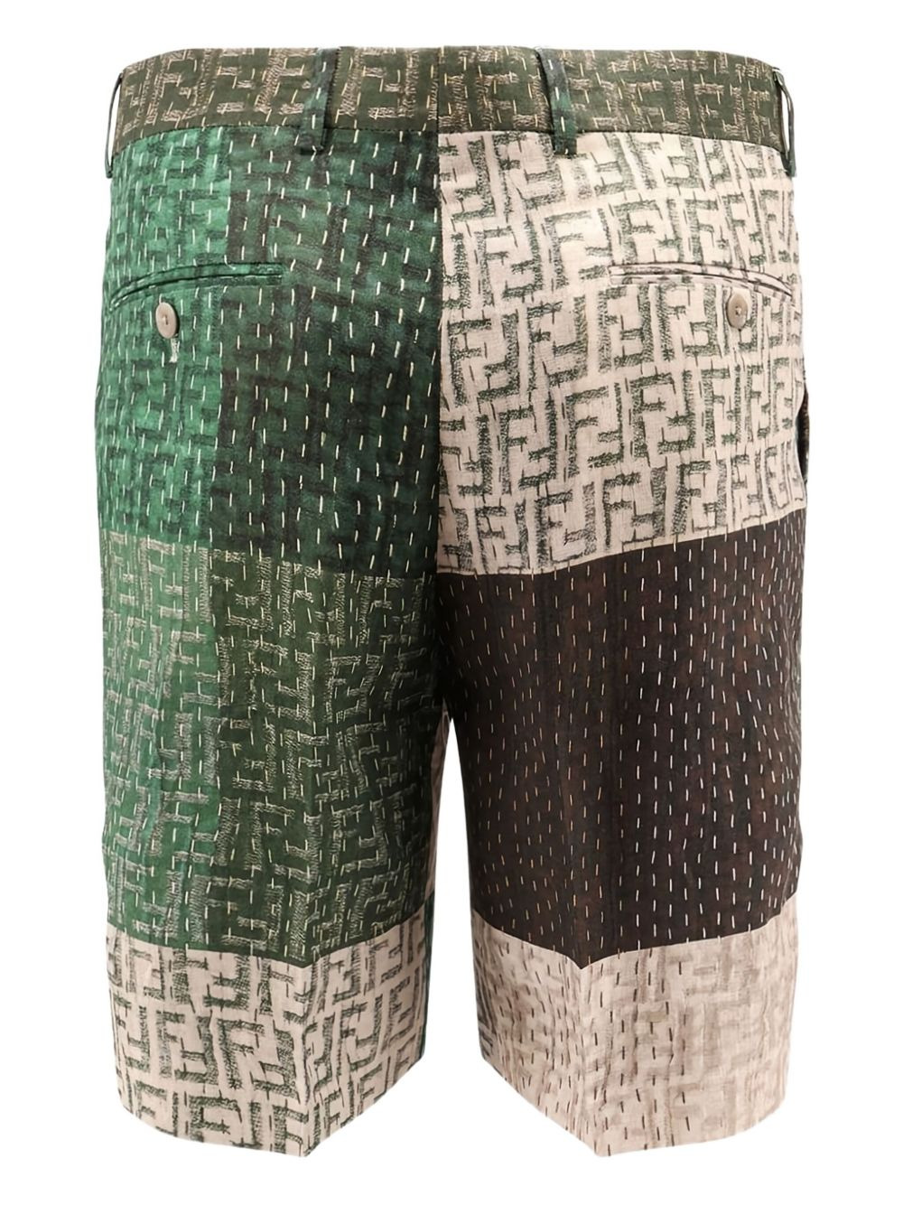 FF-logo patchwork shorts - 2