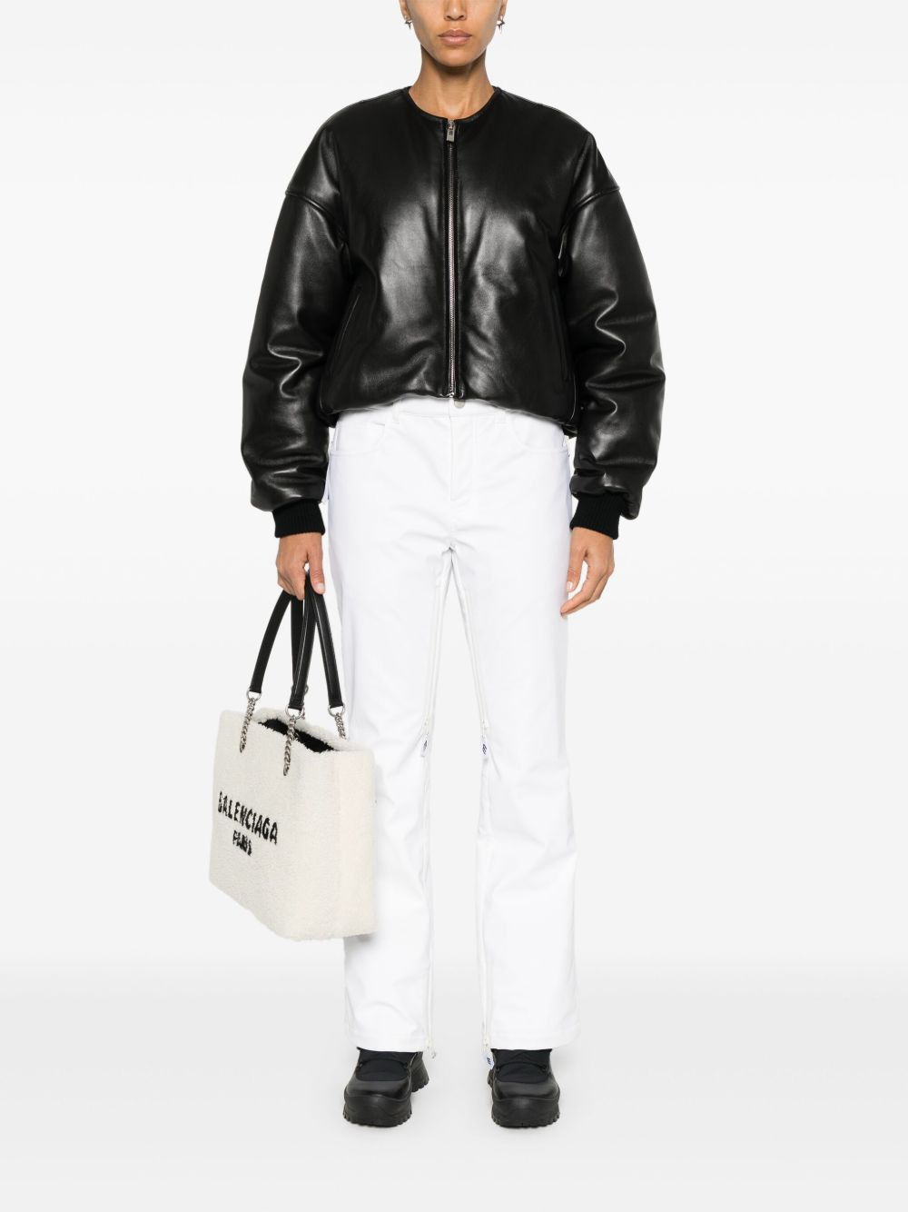 logo-print press-stud flared trousers - 2