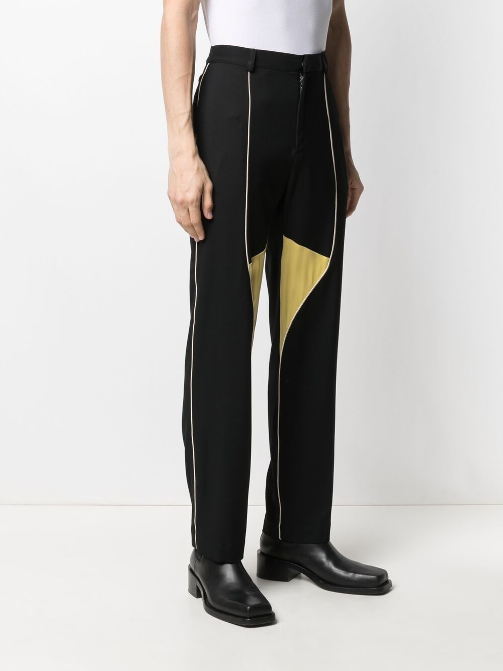 COLOUR-BLOCK STRAIGHT TROUSERS - 5