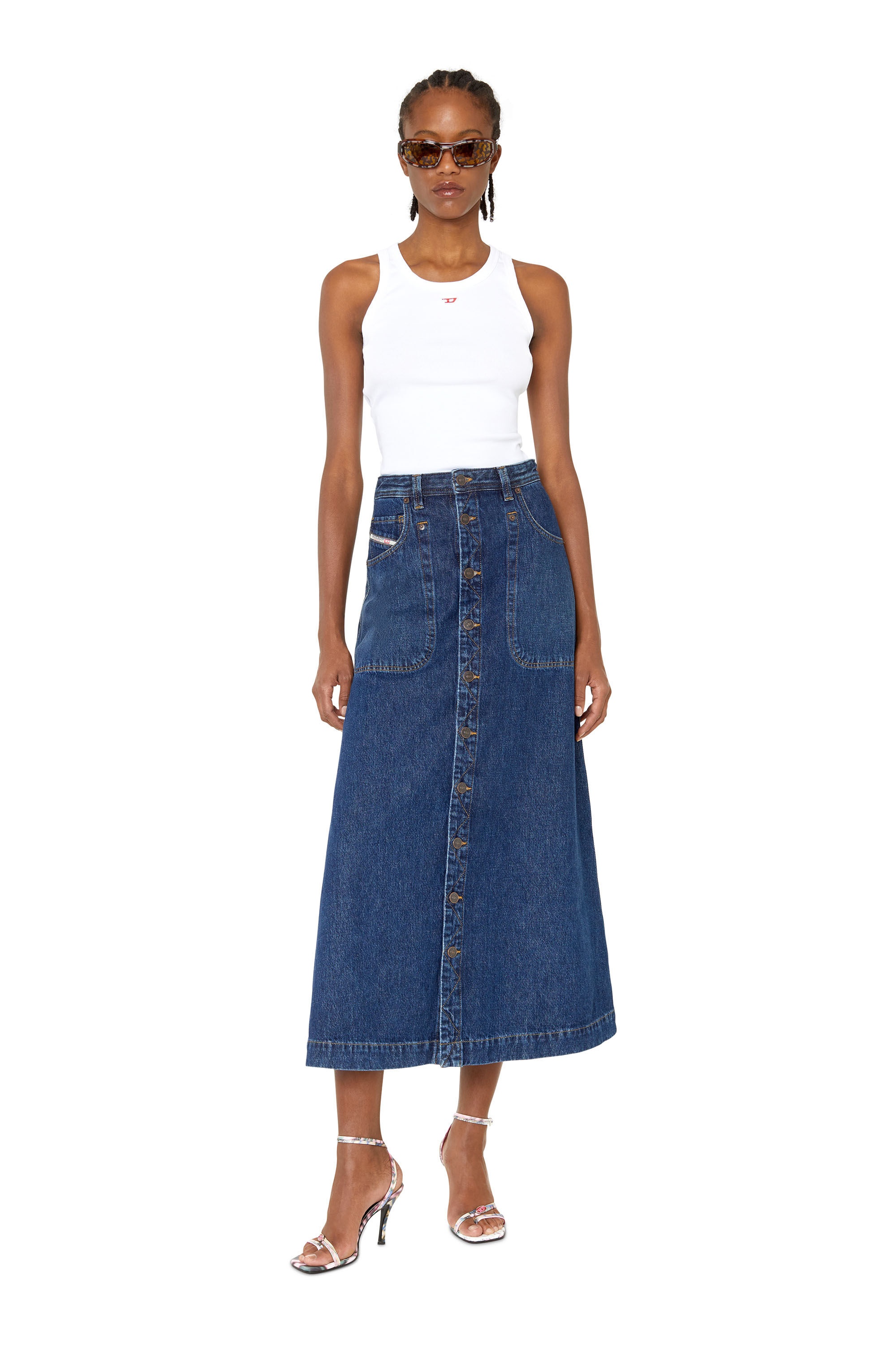 DE-ALBUS-L A-LINE LONG SKIRT - 2