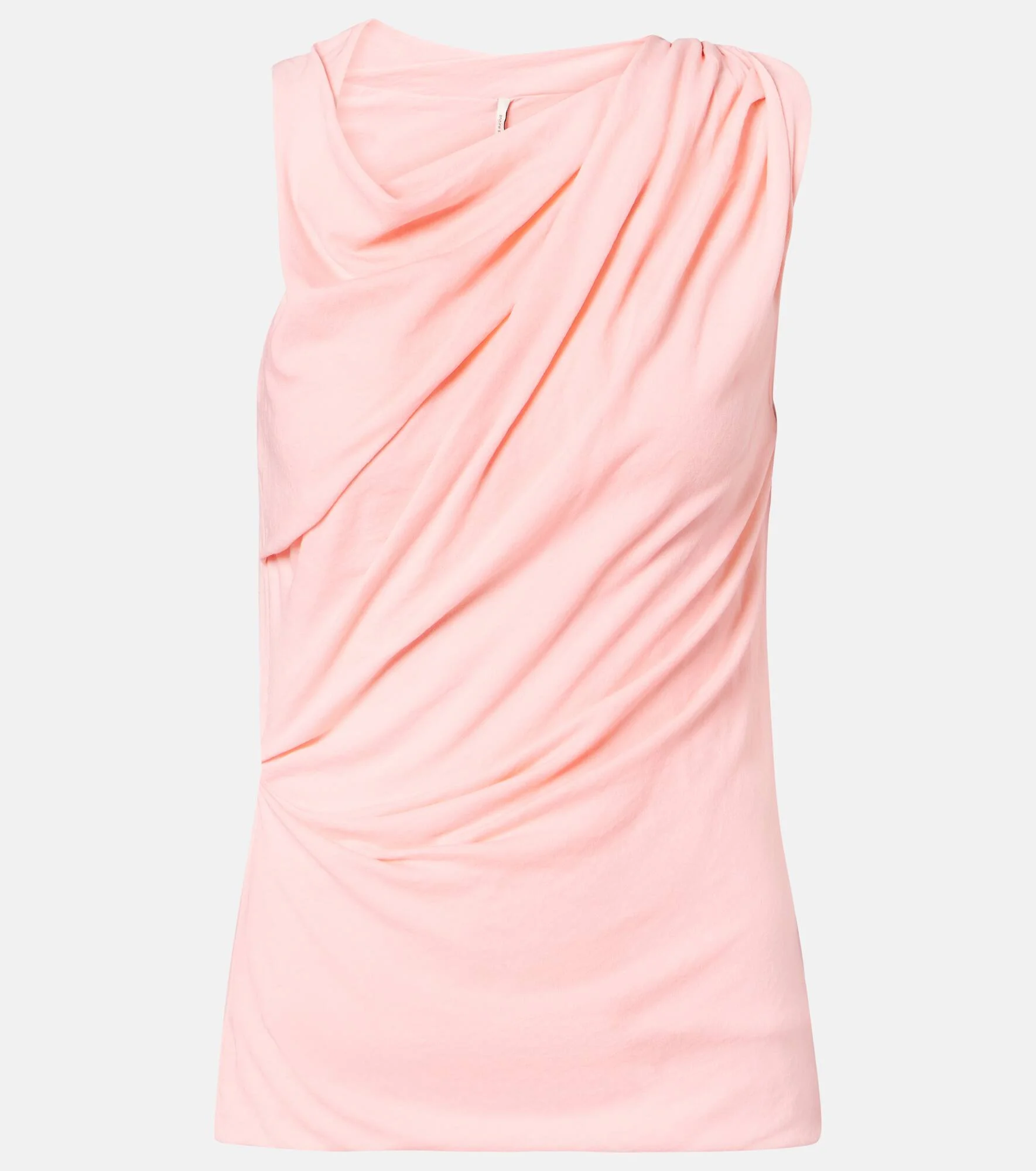 Asymmetric cotton-blend jersey top - 1