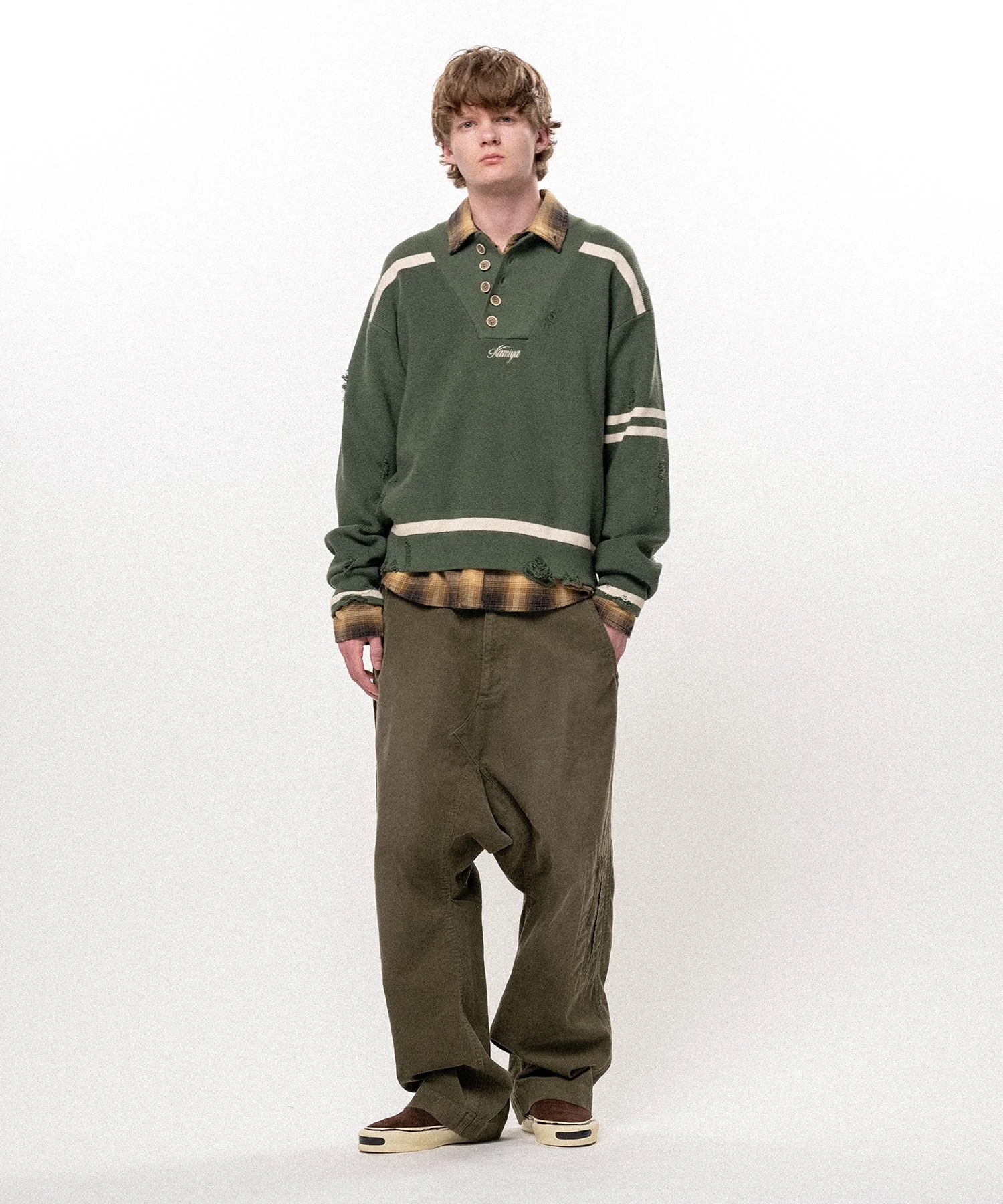Embroidered Army Henley Knit - 1