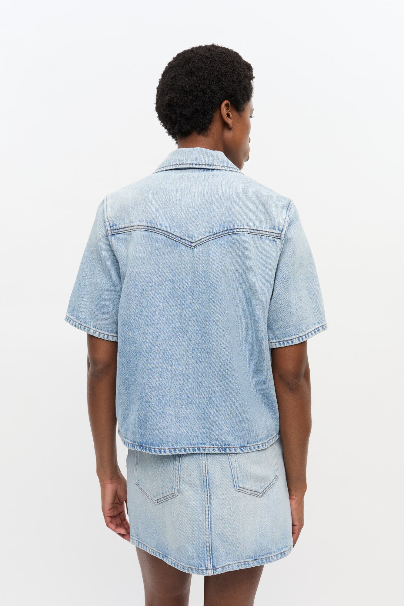LIGHT BLUE DENIM SHIRT - 4