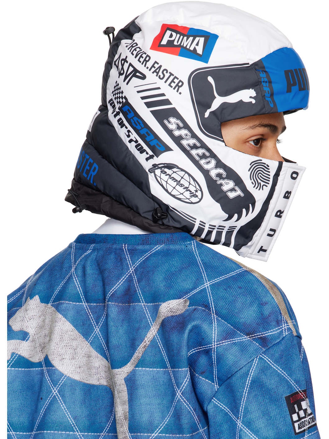 White & Blue A$AP Rocky Edition Padded Balaclava - 3