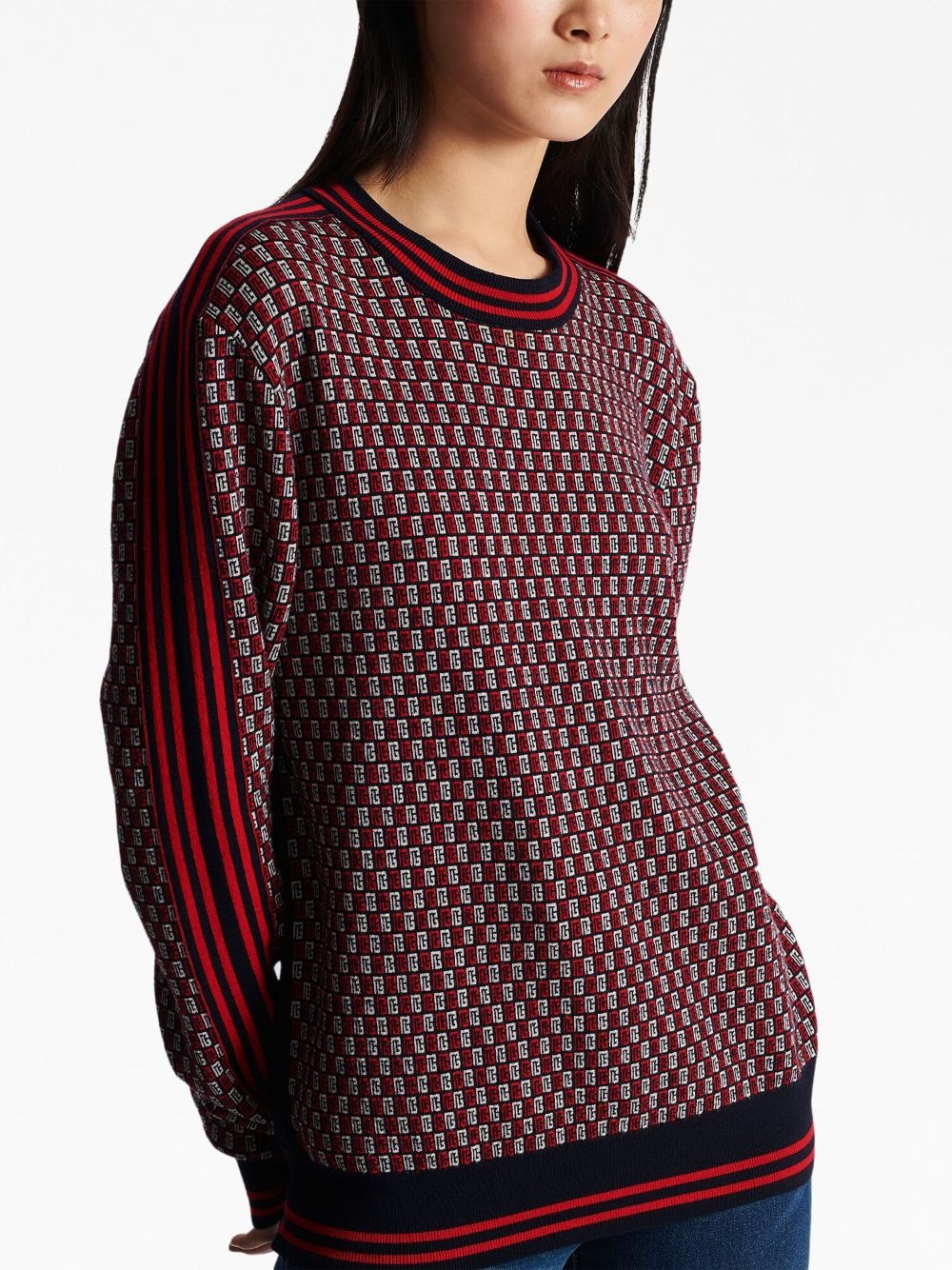 monogram check-pattern jumper - 7