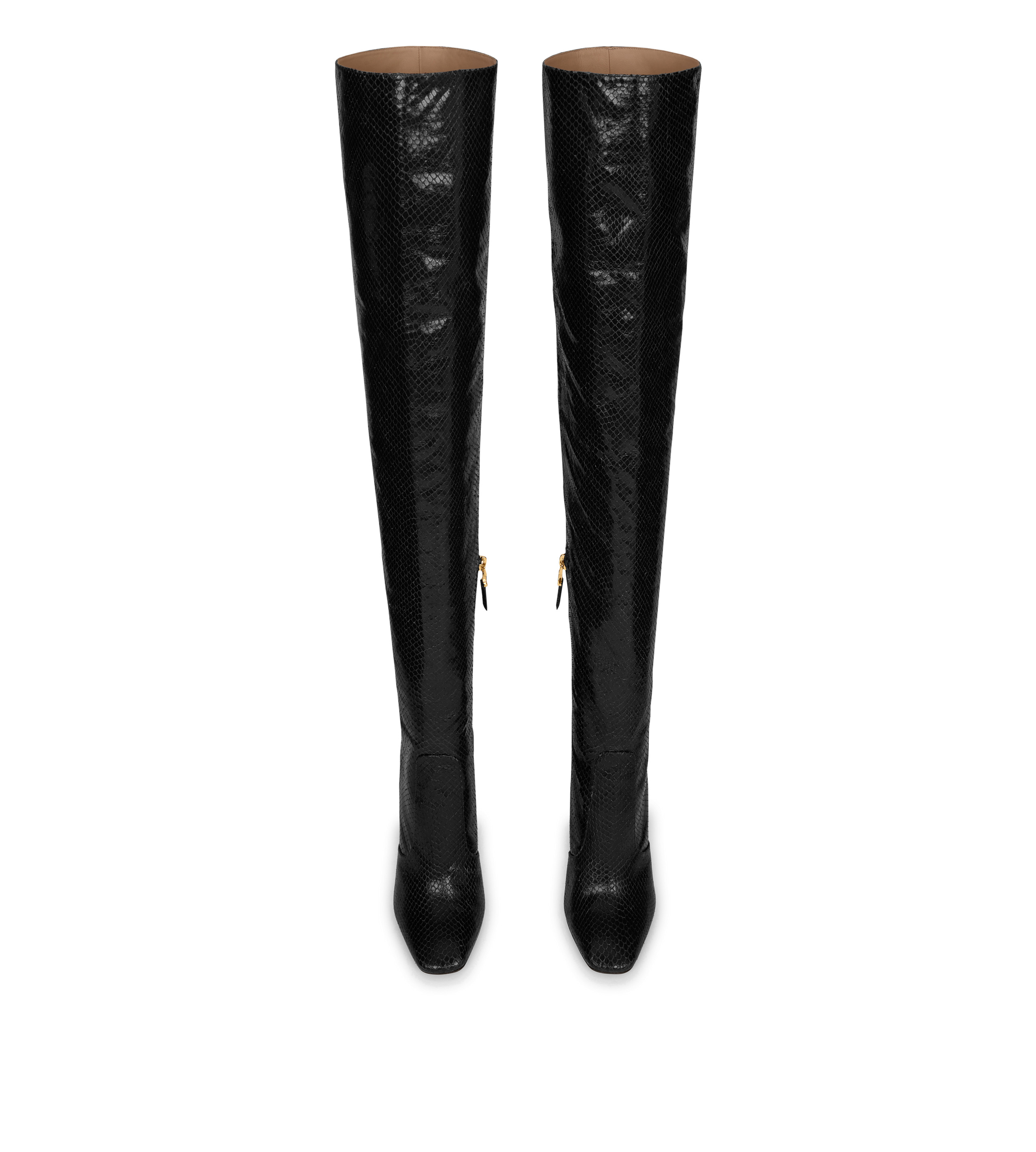 STAMPED PYTHON LEATHER CARINE OVER THE KNEE BOOT - 4