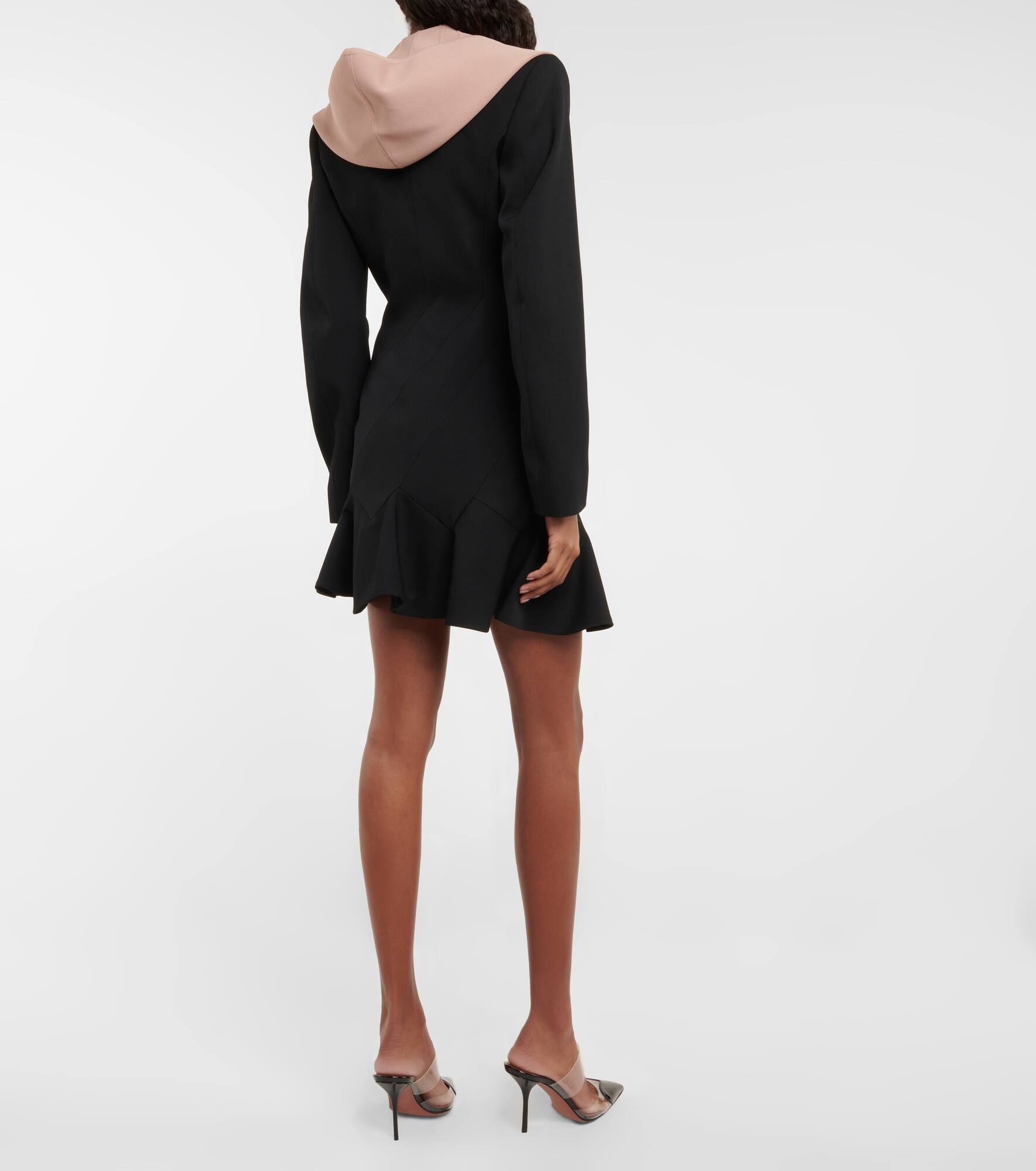Hooded virgin wool minidress - 3