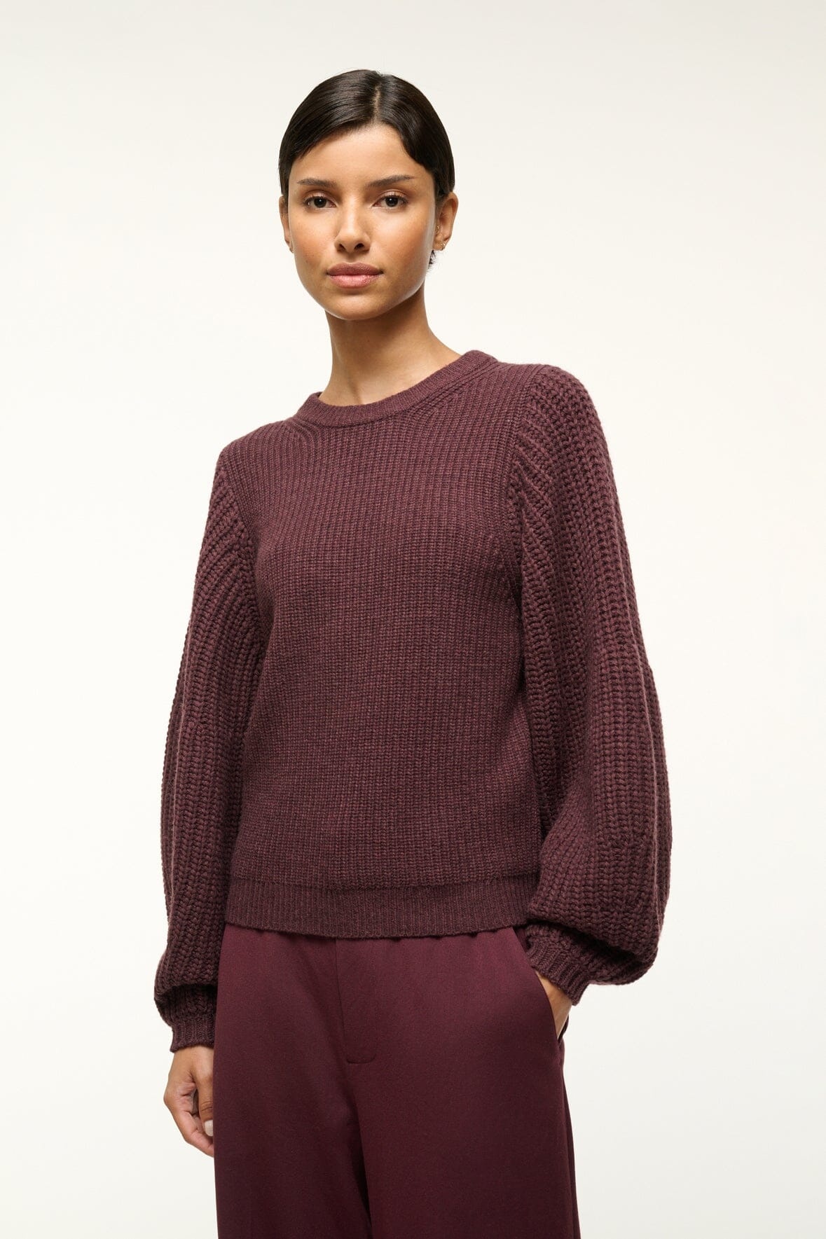 STAUD AURA SWEATER MERLOT - 2