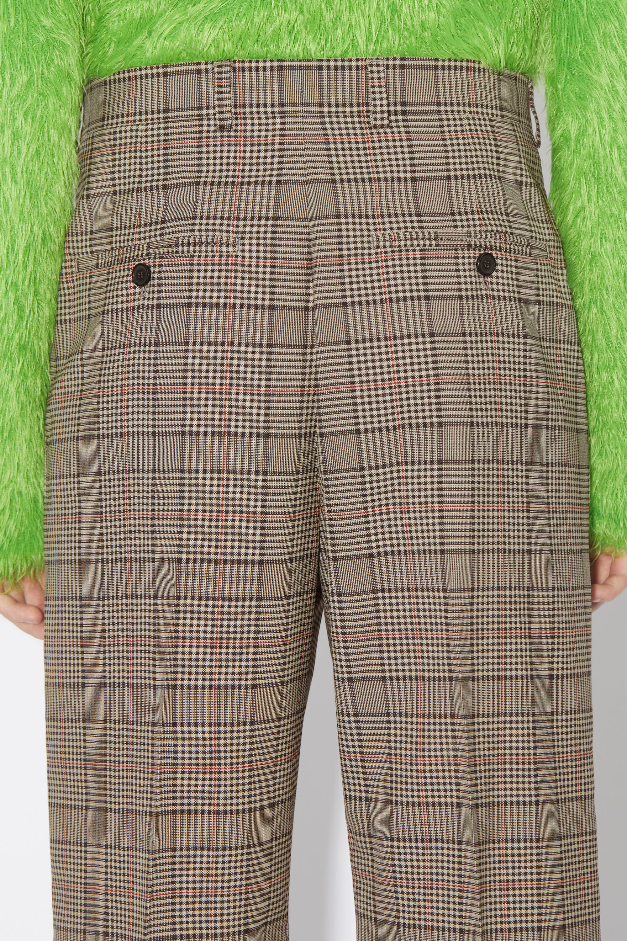 Wool blend tailored trousers - Brown/red - 5