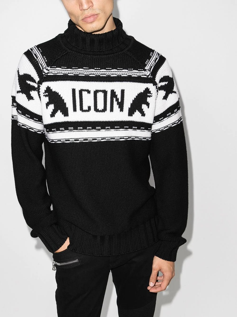 Dsquared2 Icon logo roll-neck jumper - 2