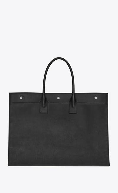 SAINT LAURENT rive gauche large tote bag in smooth leather outlook