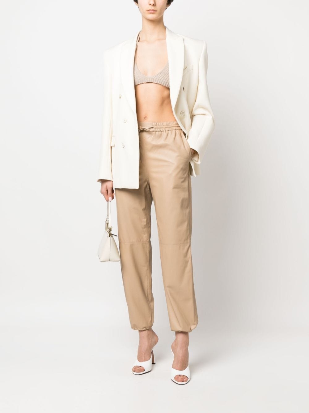 straight-leg lambskin trousers - 2