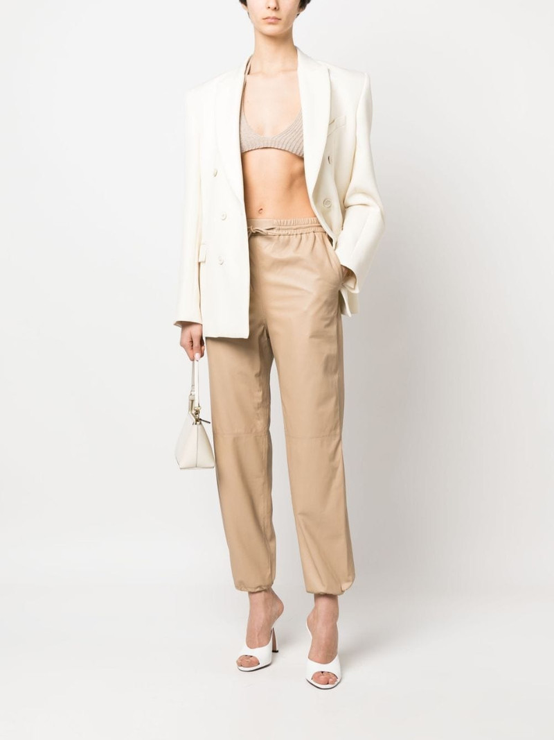 Yves Salomon straight-leg lambskin trousers outlook